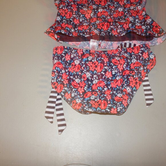 Multi Color 2 Pcs Justice Tankini Swimsuit Size 7 - Picture 7 of 10